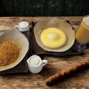 Sweet Drizzle Milk Appam Set With Beverage