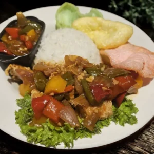 Sweet & Sour Vegetarian Chicken Rice